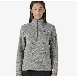 PATAGONIA Better‎ Sweater 1/4 Zip Jacket Women's Sz Small Birch White Cream